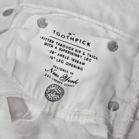 J. Crew 9" mid-rise toothpick‎ jean in white 29 NWT - Picture 6 of 11